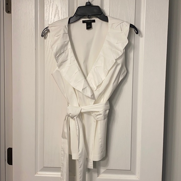Ann Taylor Tops - Adorable White Wrap Top by Ann Taylor